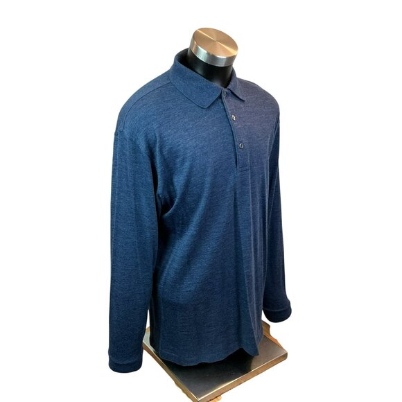 Marbas Merino Wool Long Sleeve Polo Sweater Mens Large 52 Blue Made In Italy - Picture 6 of 12